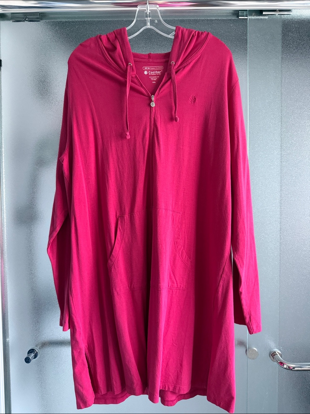Coolibar Hot Pink Hooded Swim Coverup